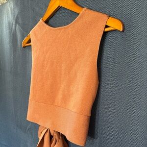 Wild Fable Burnt Orange Polyester Blend  Cropped Dressy Sweater Small